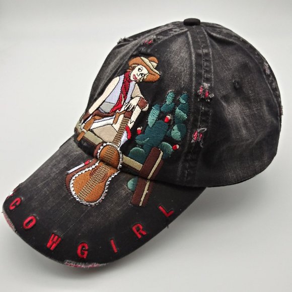 Retro Cowgirl Distressed Cap - Picture 8 of 12